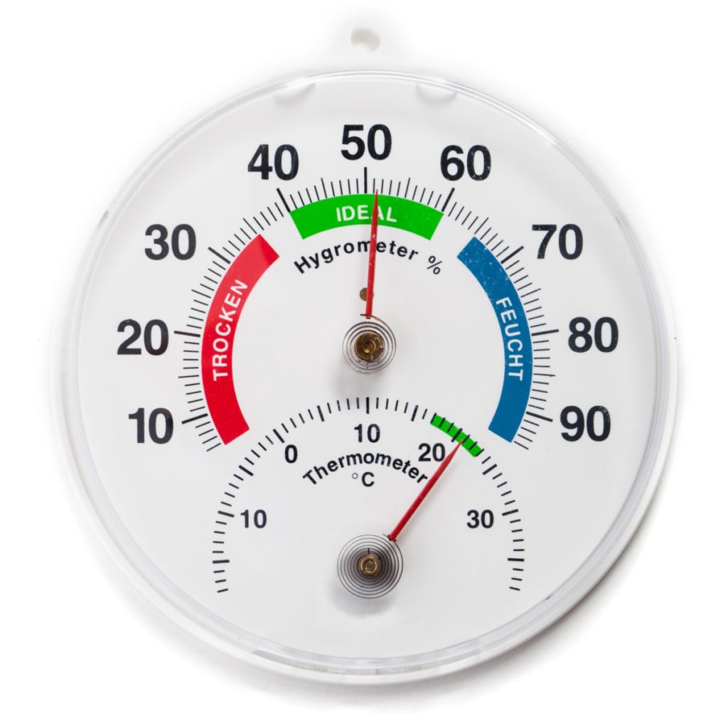 Analog hygrometer and thermometer